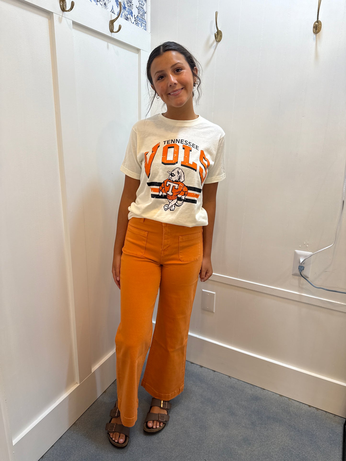HIGH RISE WIDE LEG TWILL PANTS WITH FINISHED HEM