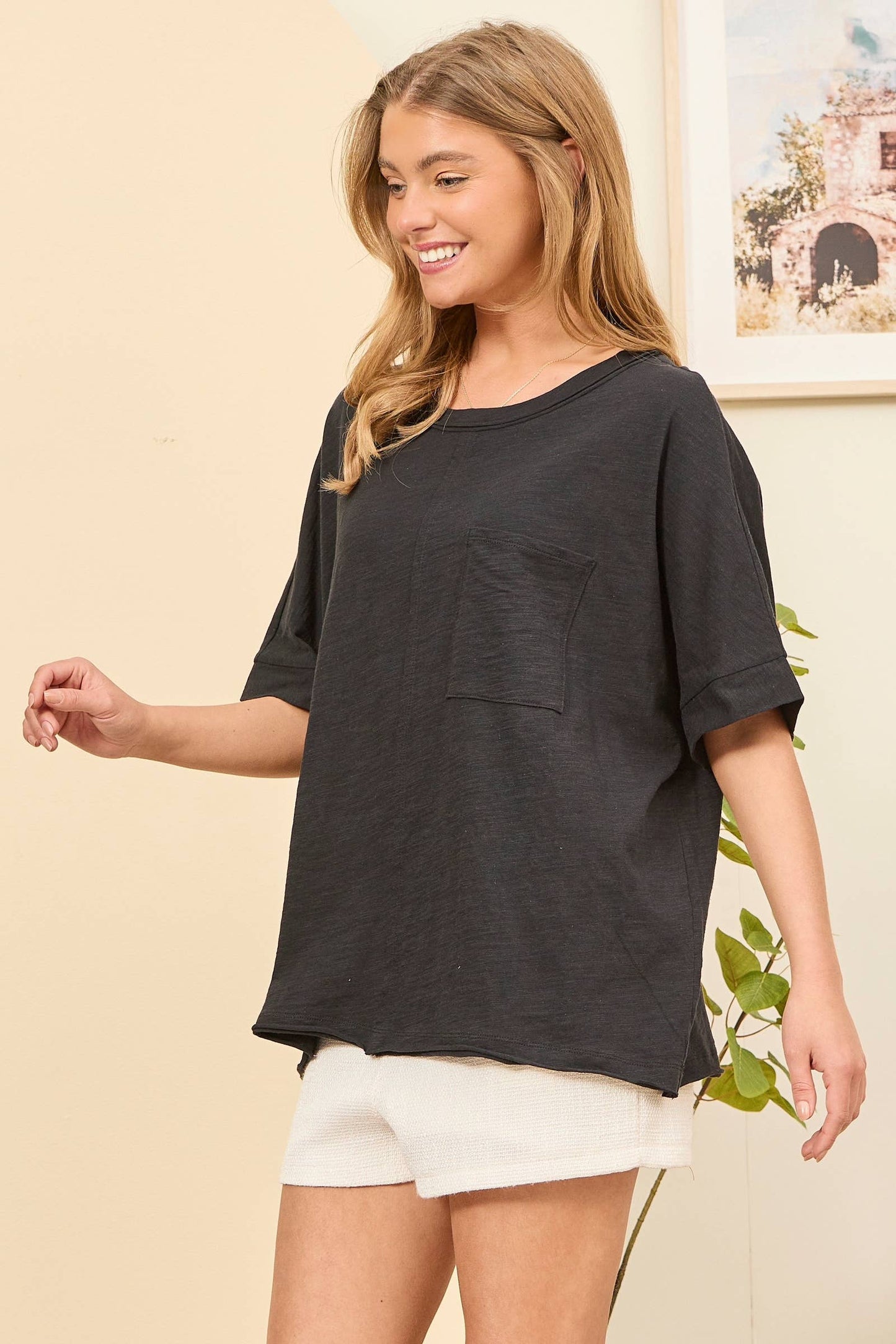 Front Pocket Breathable Cotton Top