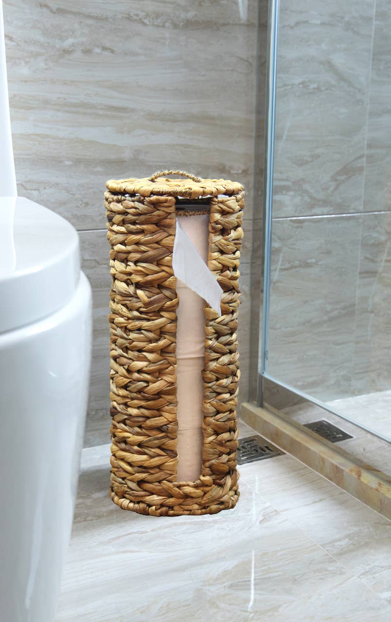 Wicker Water Tall Toilet Tissue Paper Holder - 4 Wide Rolls