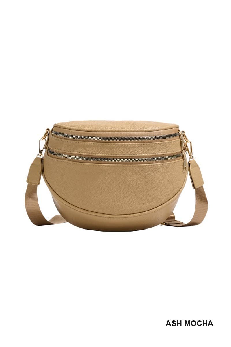 Vegan Leather Multi Pocket Crossbody Chest Bum Bag