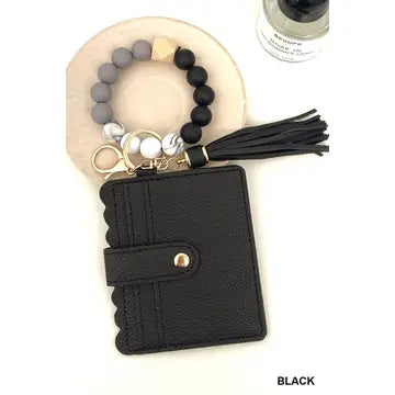 Beaded Bracelet Keychain Card Holder Wallet