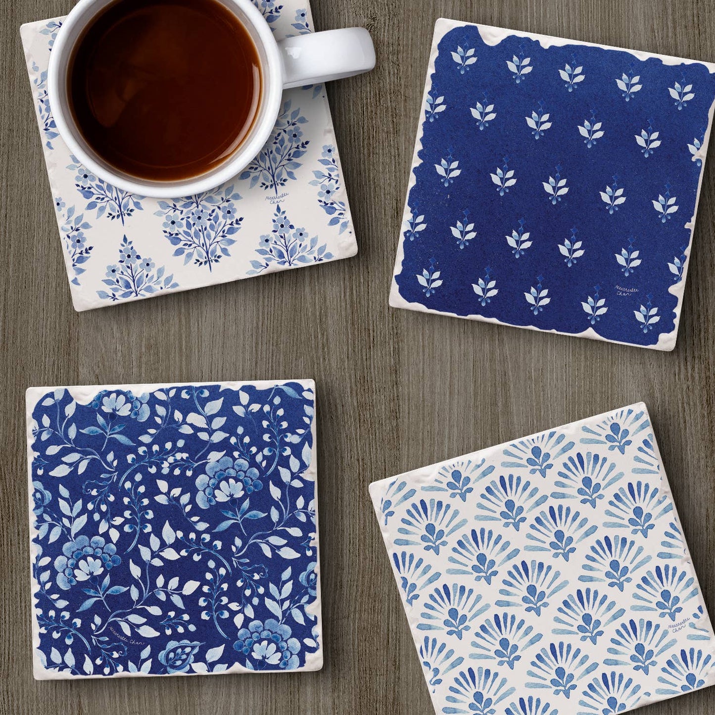Jaipur Assorted Image Tumbled Tile Coaster 4 Pack