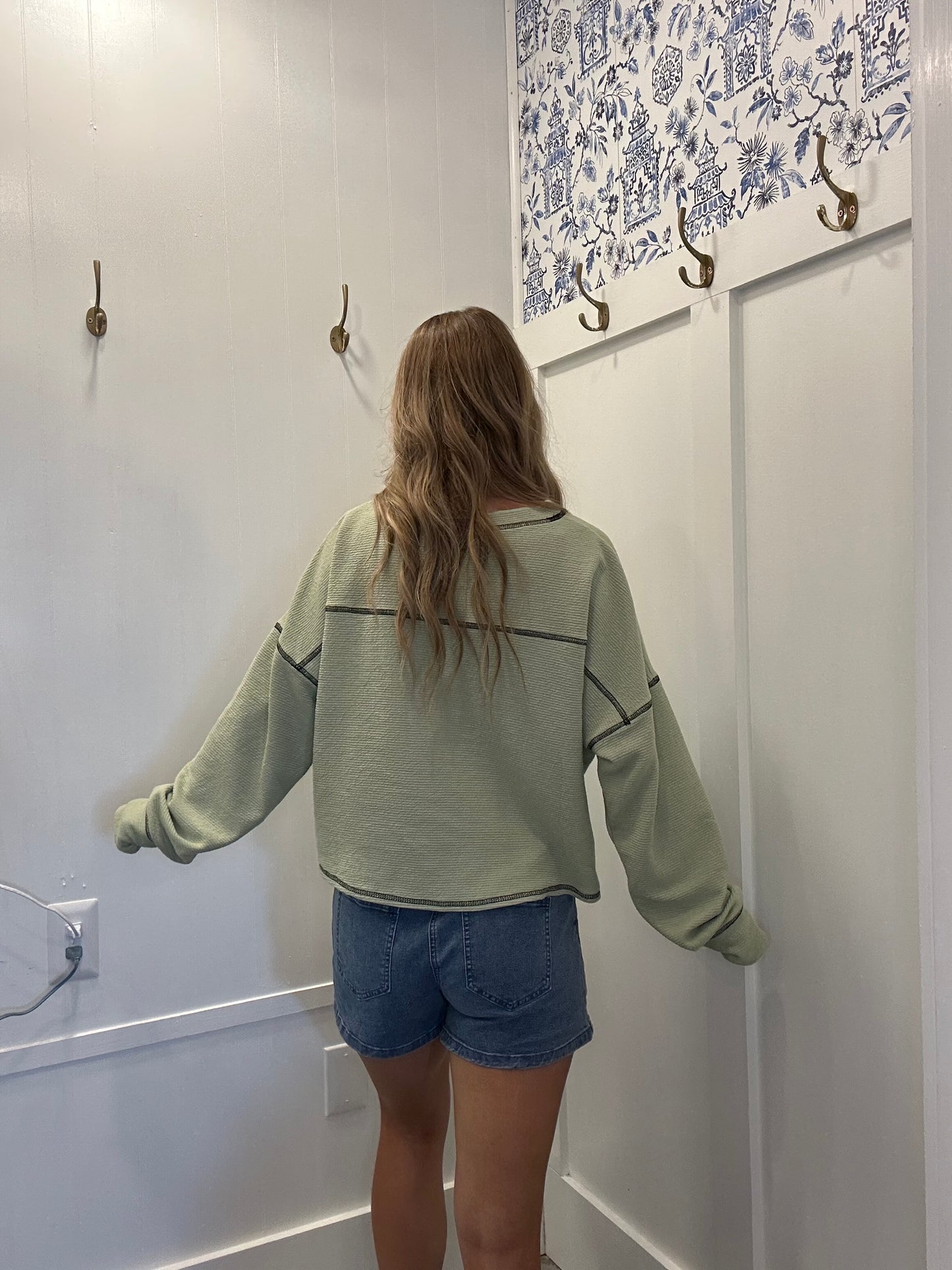 Oversized Crew Neck Sweater Top