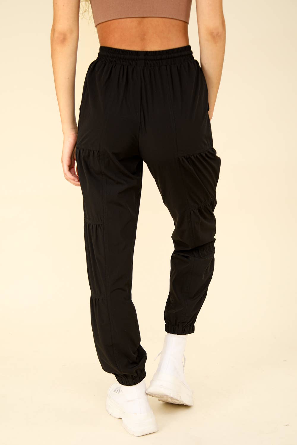 Shirring Detail Active Jogger Pants