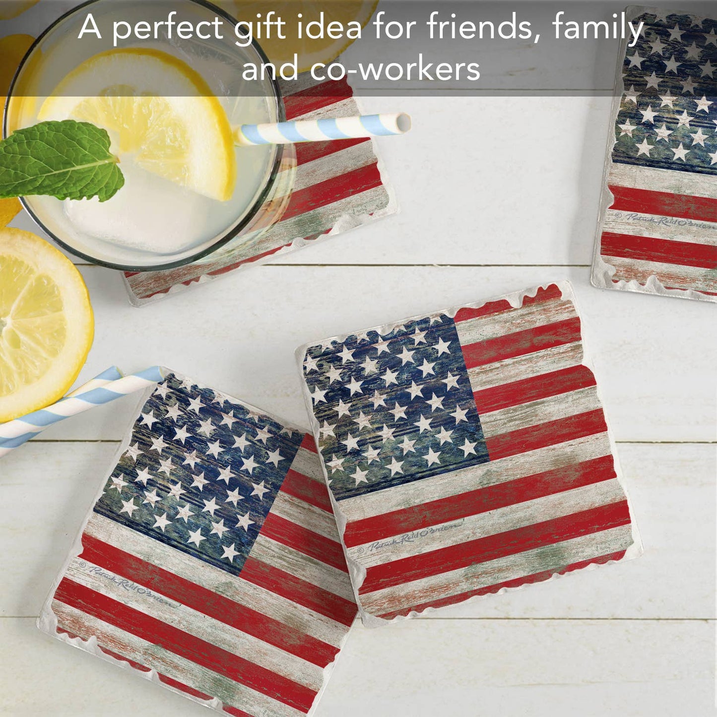 Americana Absorbent Tumbled Tile Coaster 4pk