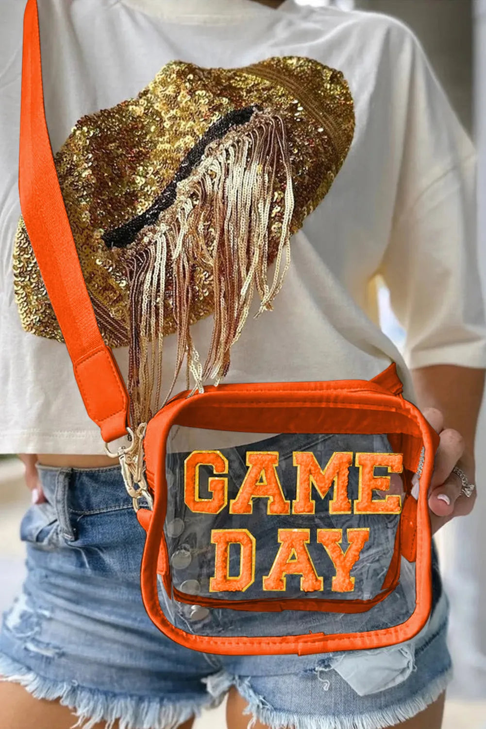 GAME DAY Rugby Football Clear Shoulder Bag