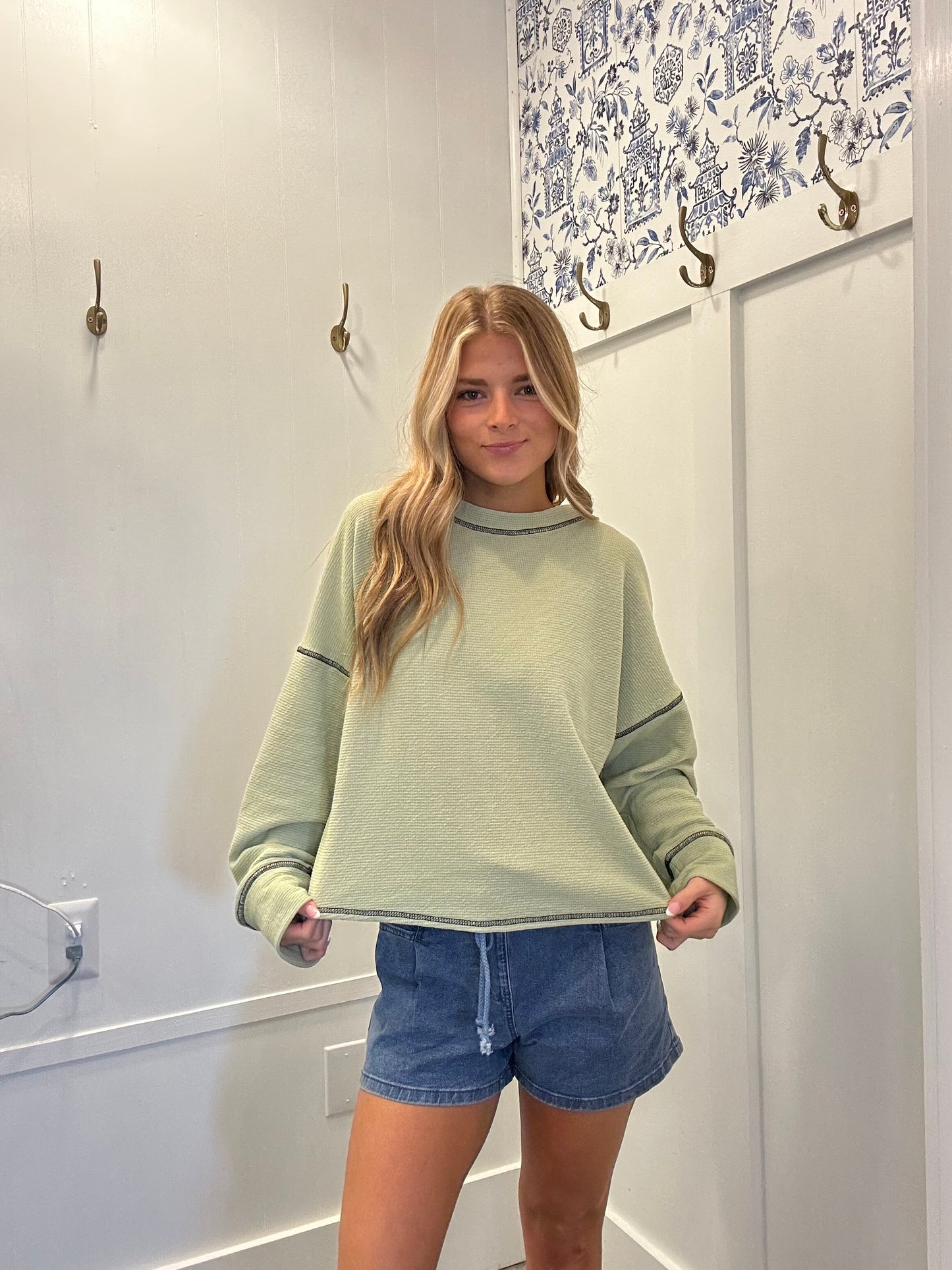 Oversized Crew Neck Sweater Top