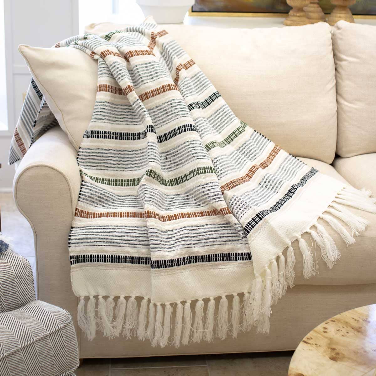 Melshire Throw Cream/Multi 50x60