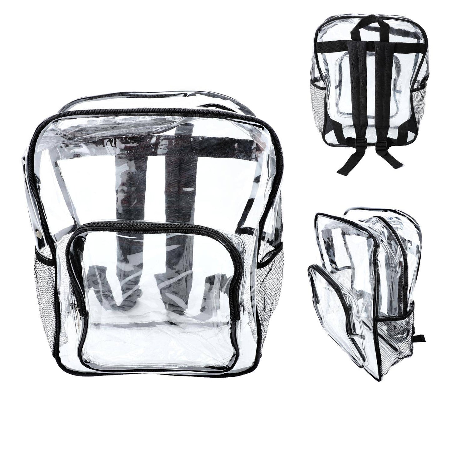 Clear Vinyl Zippered Backpack