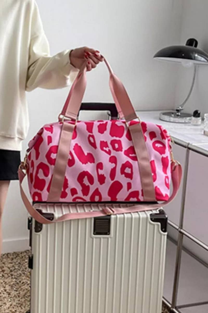 Leopard Print Weekender Travel Duffle Bag