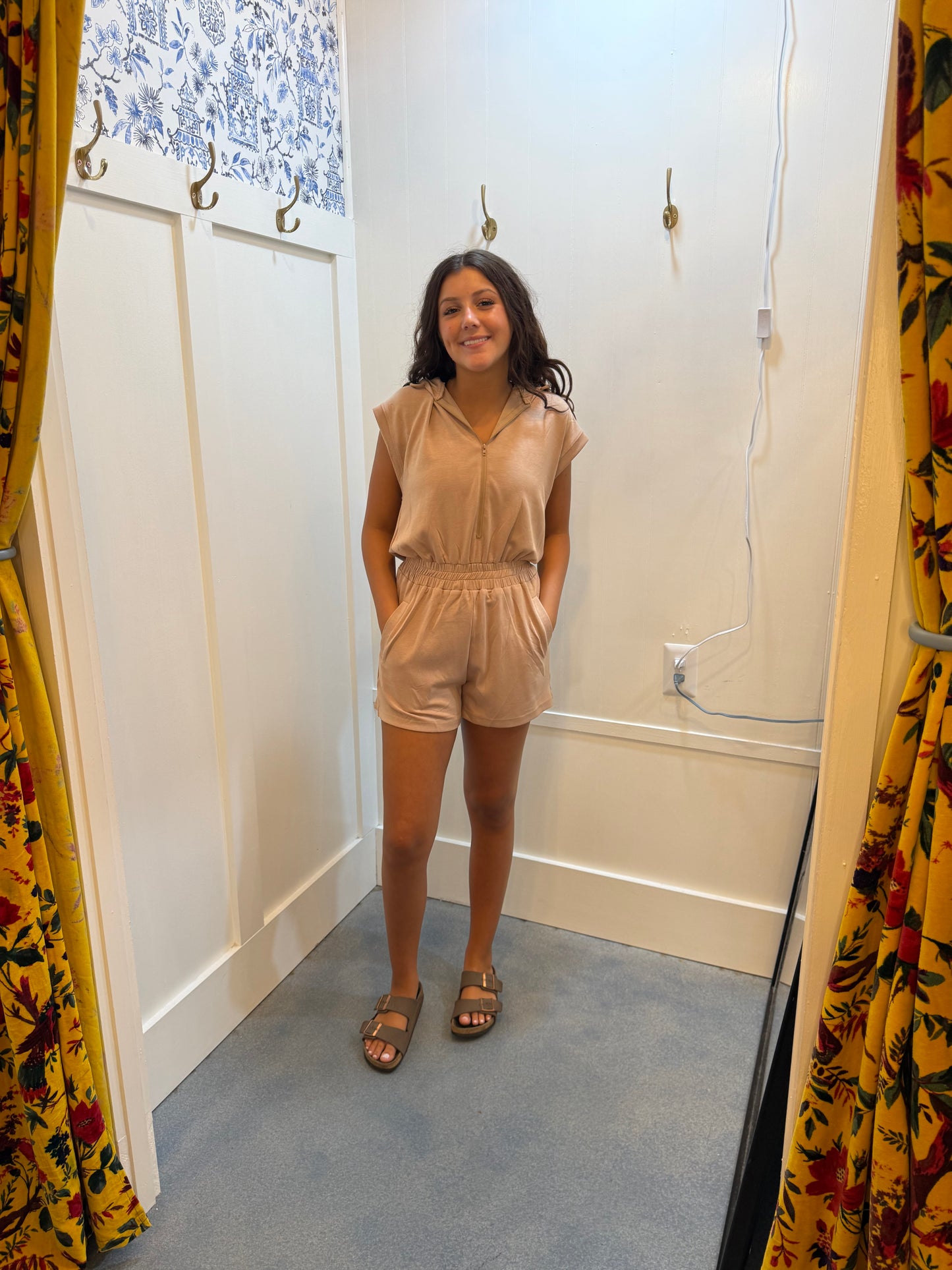Half Zip Hooded Romper
