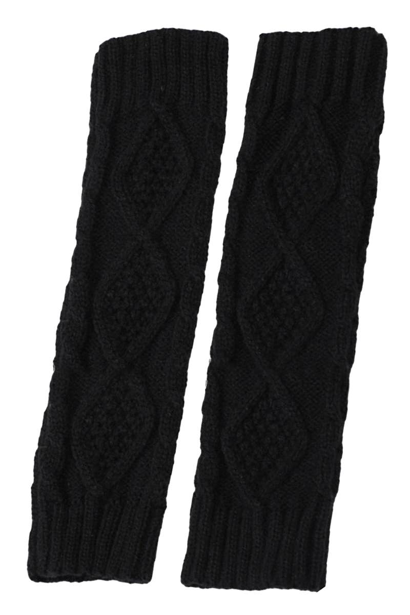 Cable Braid Knitted Fingerless Arm Warmer Sleeve