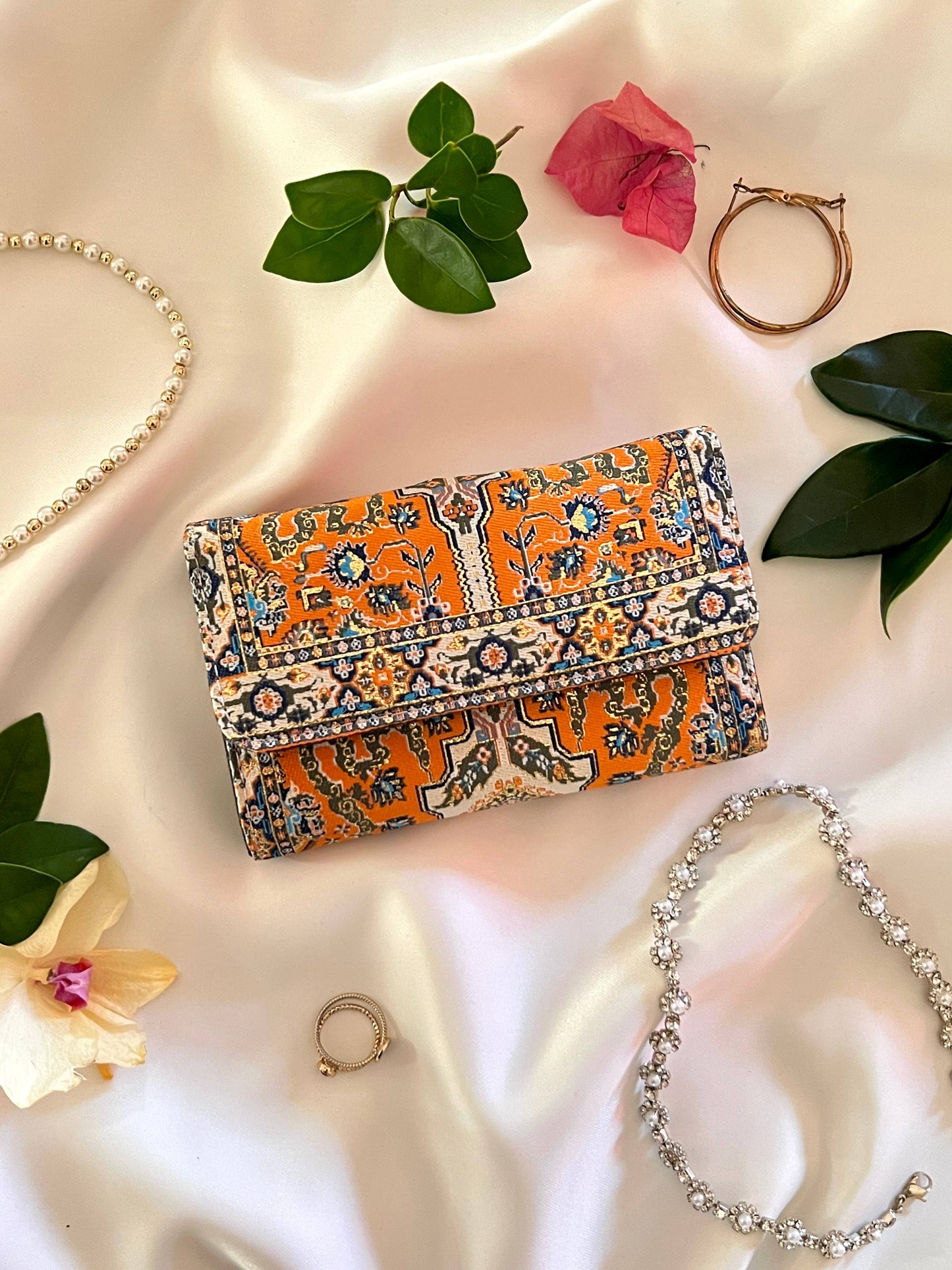 Small Boho Wallet, Turkish Rug Design Wallet for Women