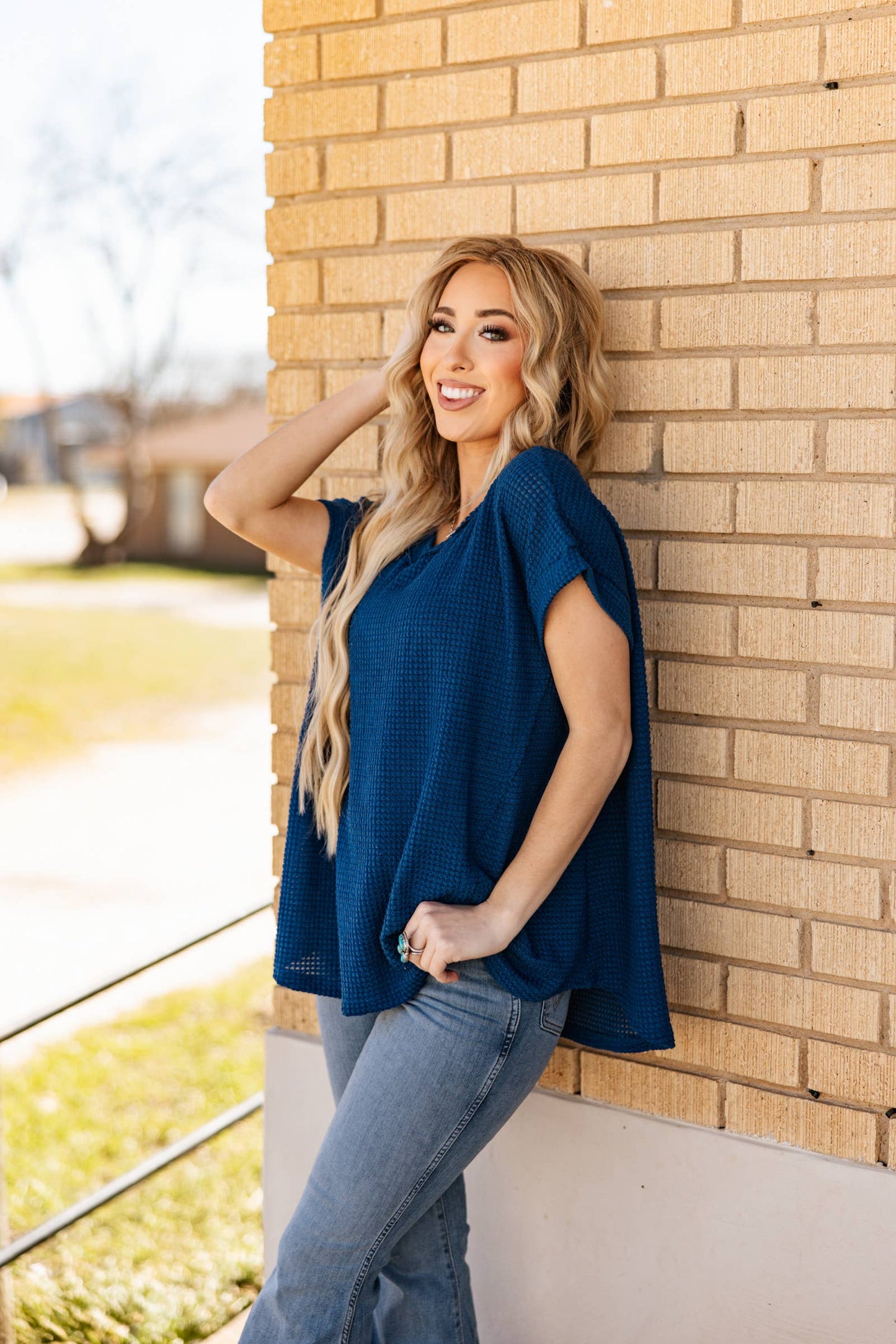 Round Neckline Crochet Poncho Sleeve Top