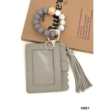 Beaded Bracelet Keychain Card Holder Wallet