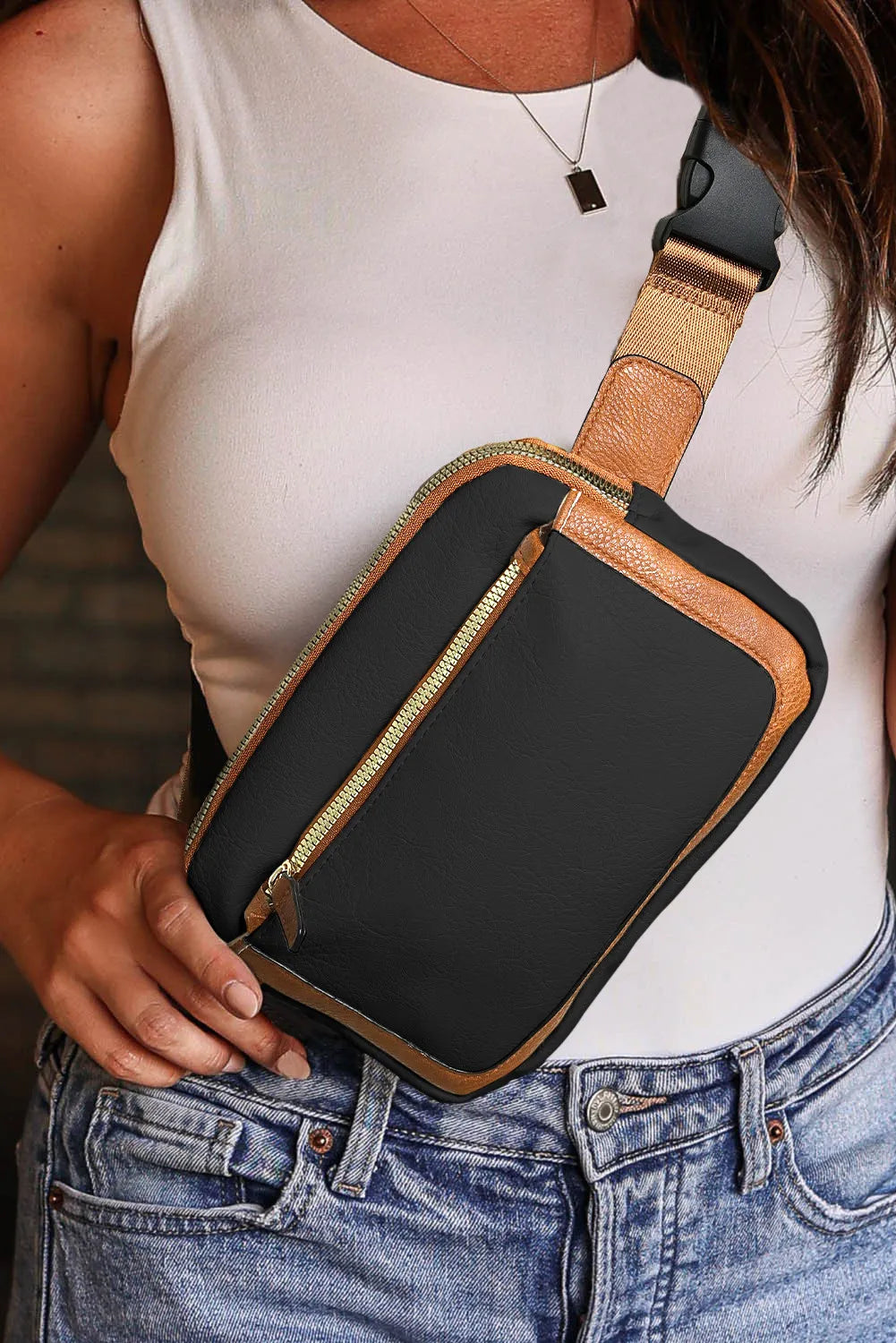 Minimalist Multi-zipped Crossbody Bag