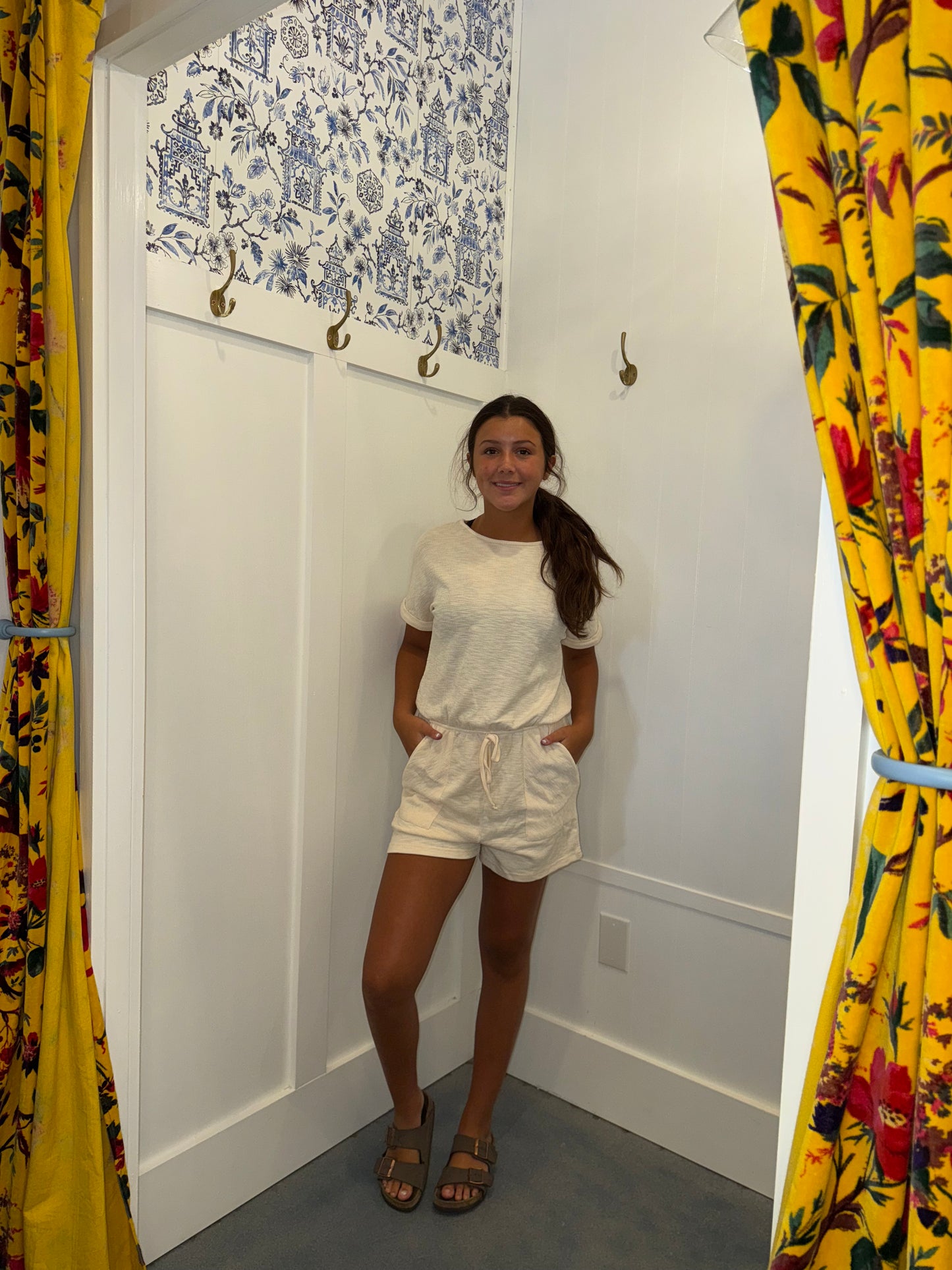 Ribbed Elastic Waist Romper