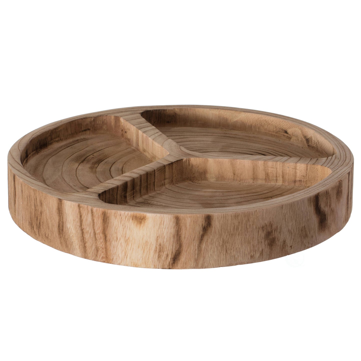 3 Sectional Round Snack Tray for Dining Table and Kitchen