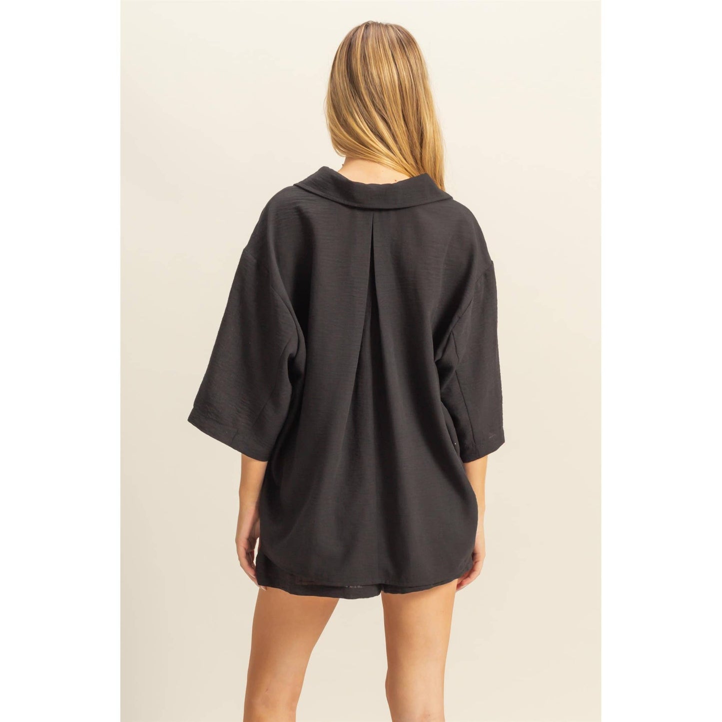 Oversized Shirt And Flowy Shorts Set (Sold as Separates)