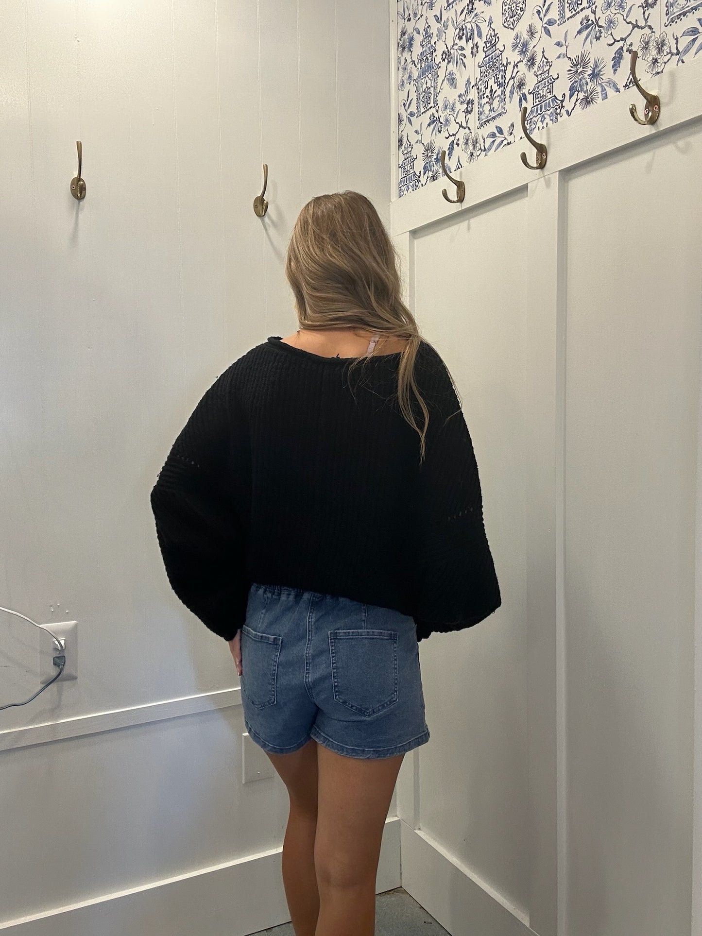 Ribbed Drop Sleeve Sweater