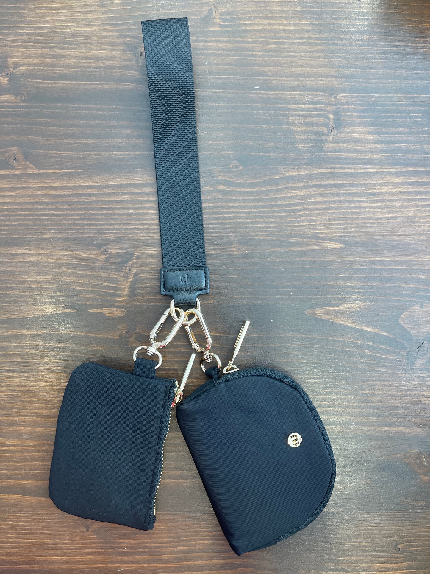 Double Pouch Wristlet with Zippers