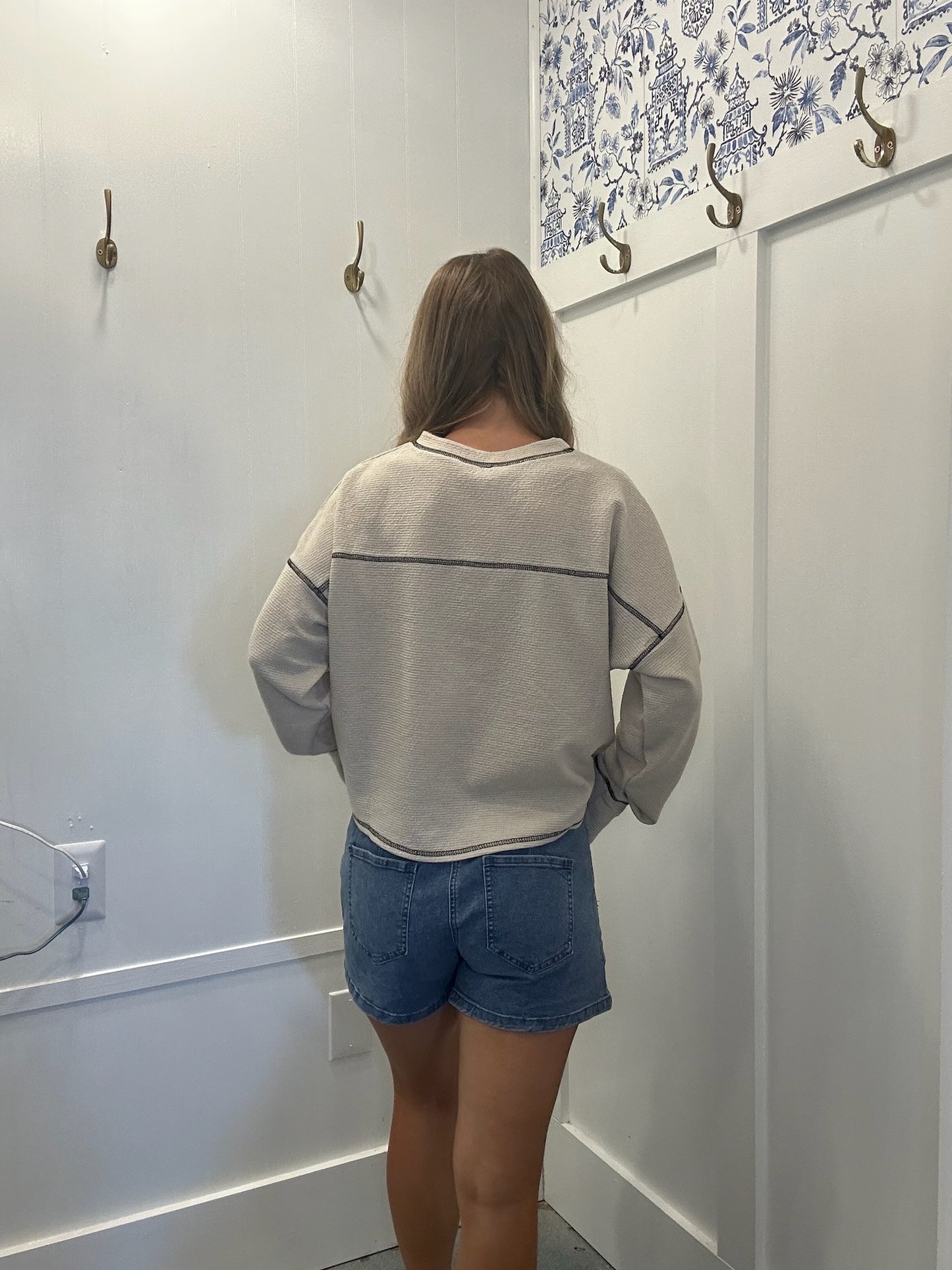 Oversized Crew Neck Sweater Top