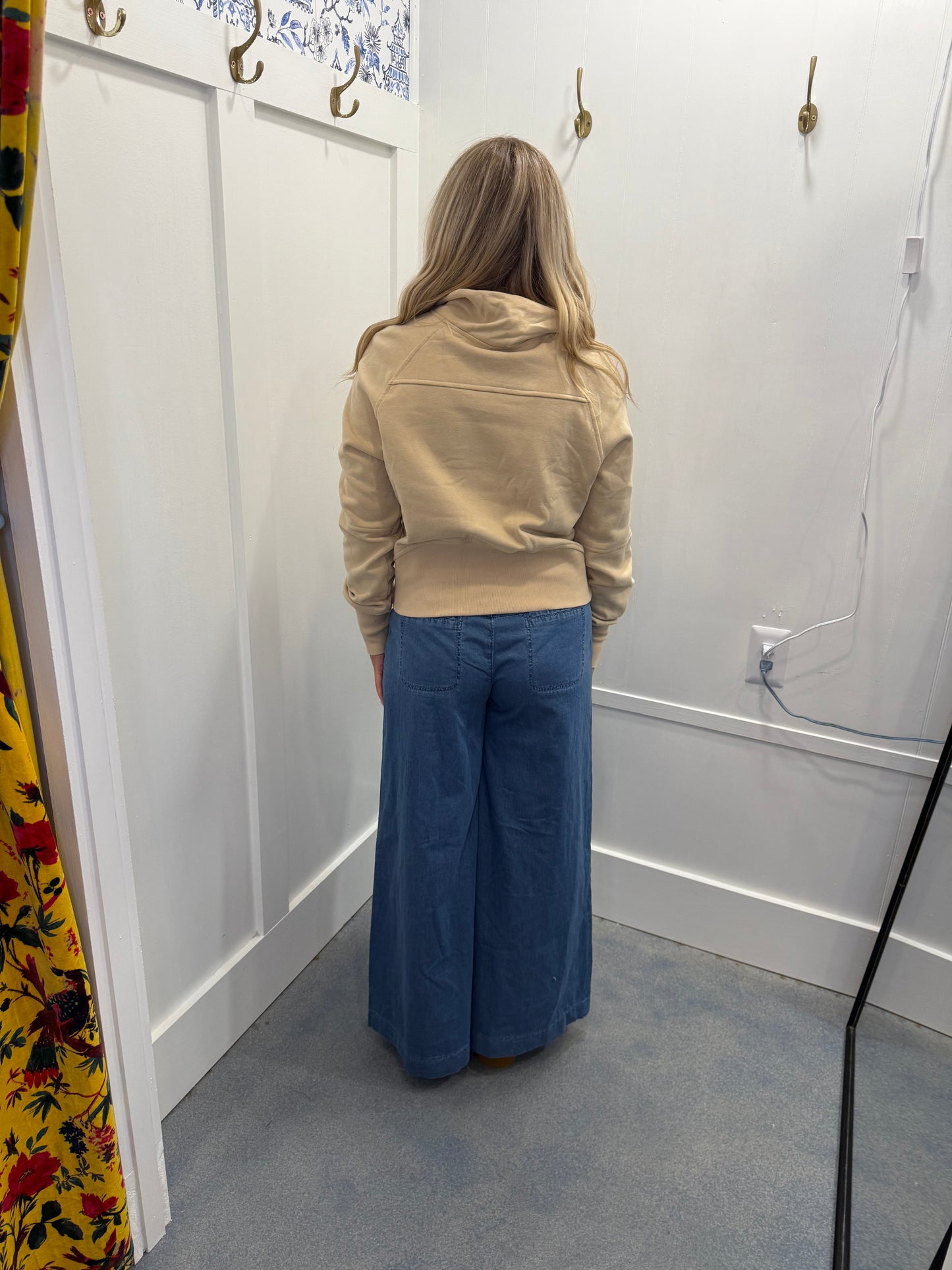 Fleece Lined Zip Up Stand Collar Thumbhole Sleeve Sweatshirt