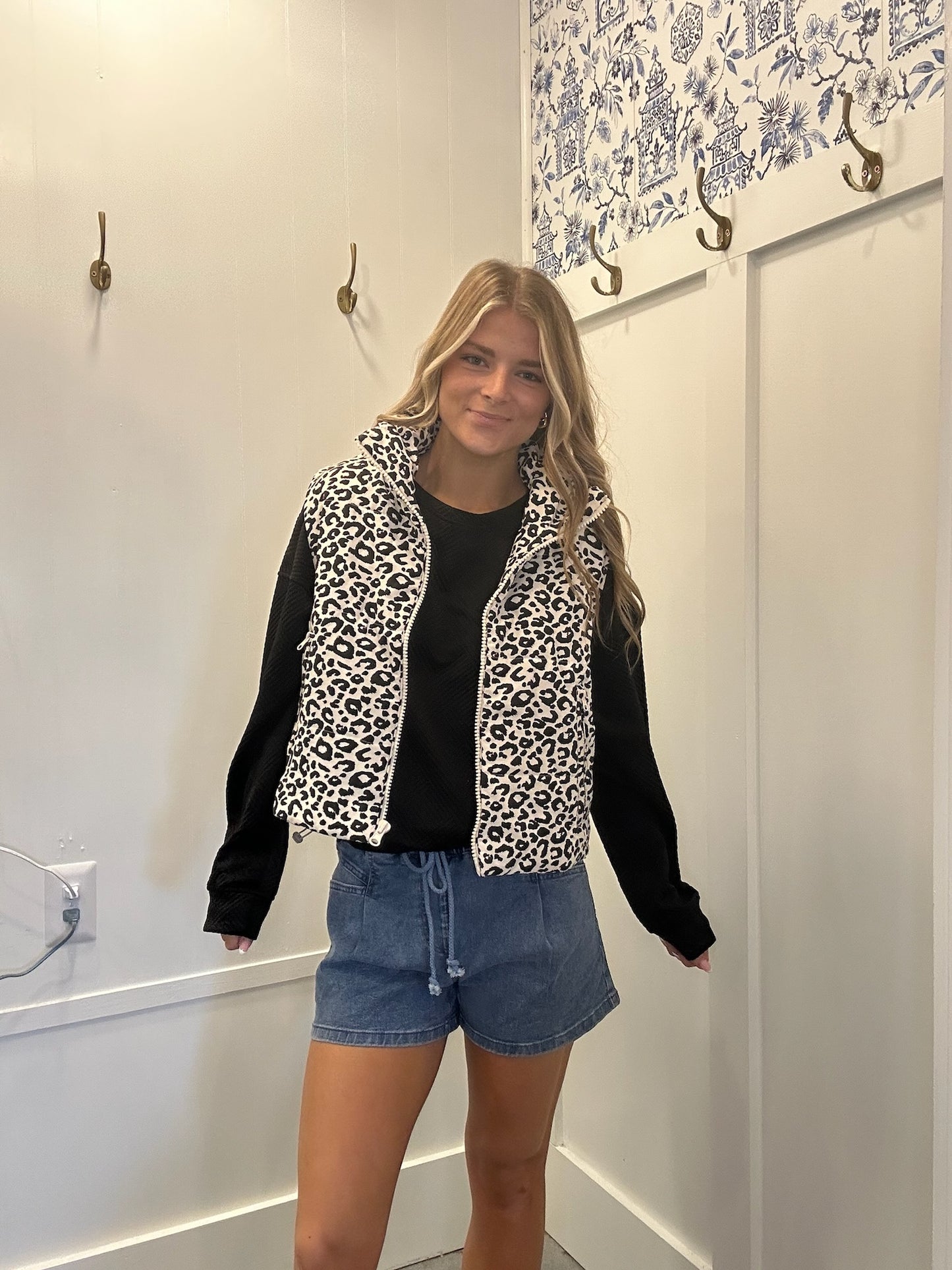 Leopard Print Puffer Vest