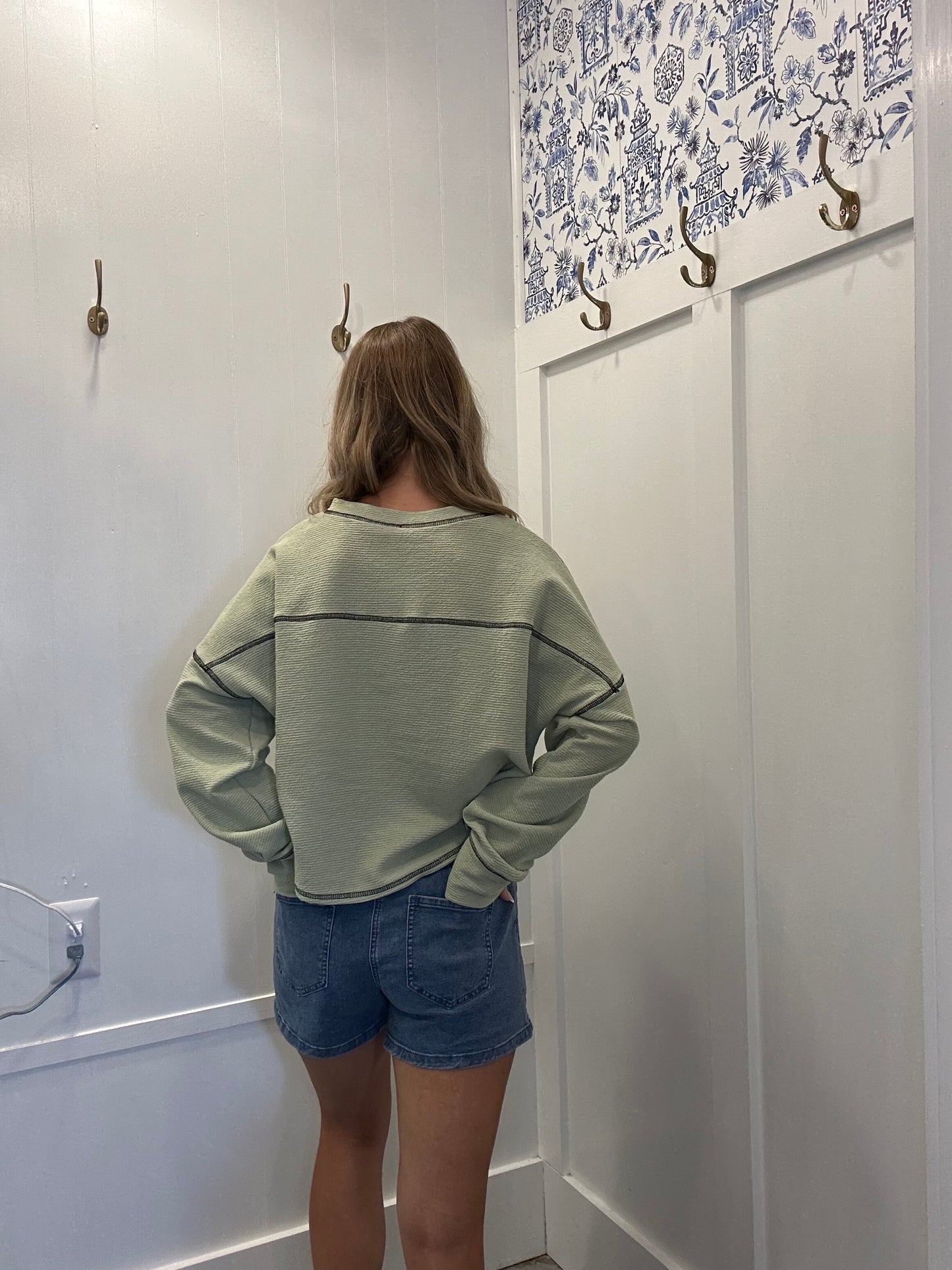 Oversized Crew Neck Sweater Top