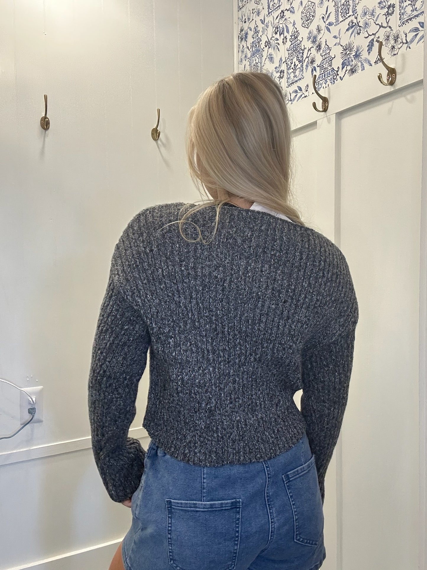 Textured Sweater With Relaxed Drop Sleeves