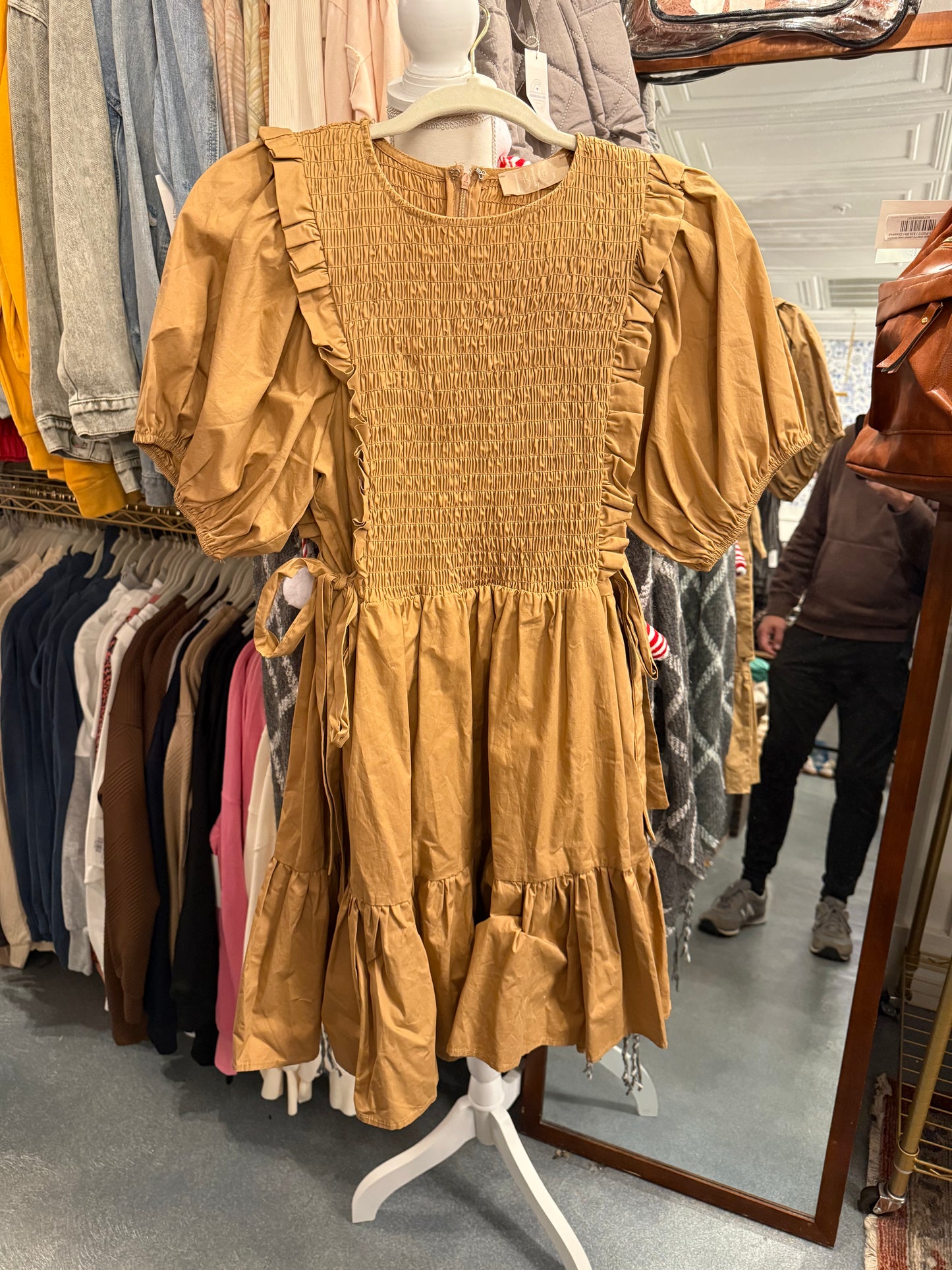 Big Love Smocked Puff Sleeve Midi Dress