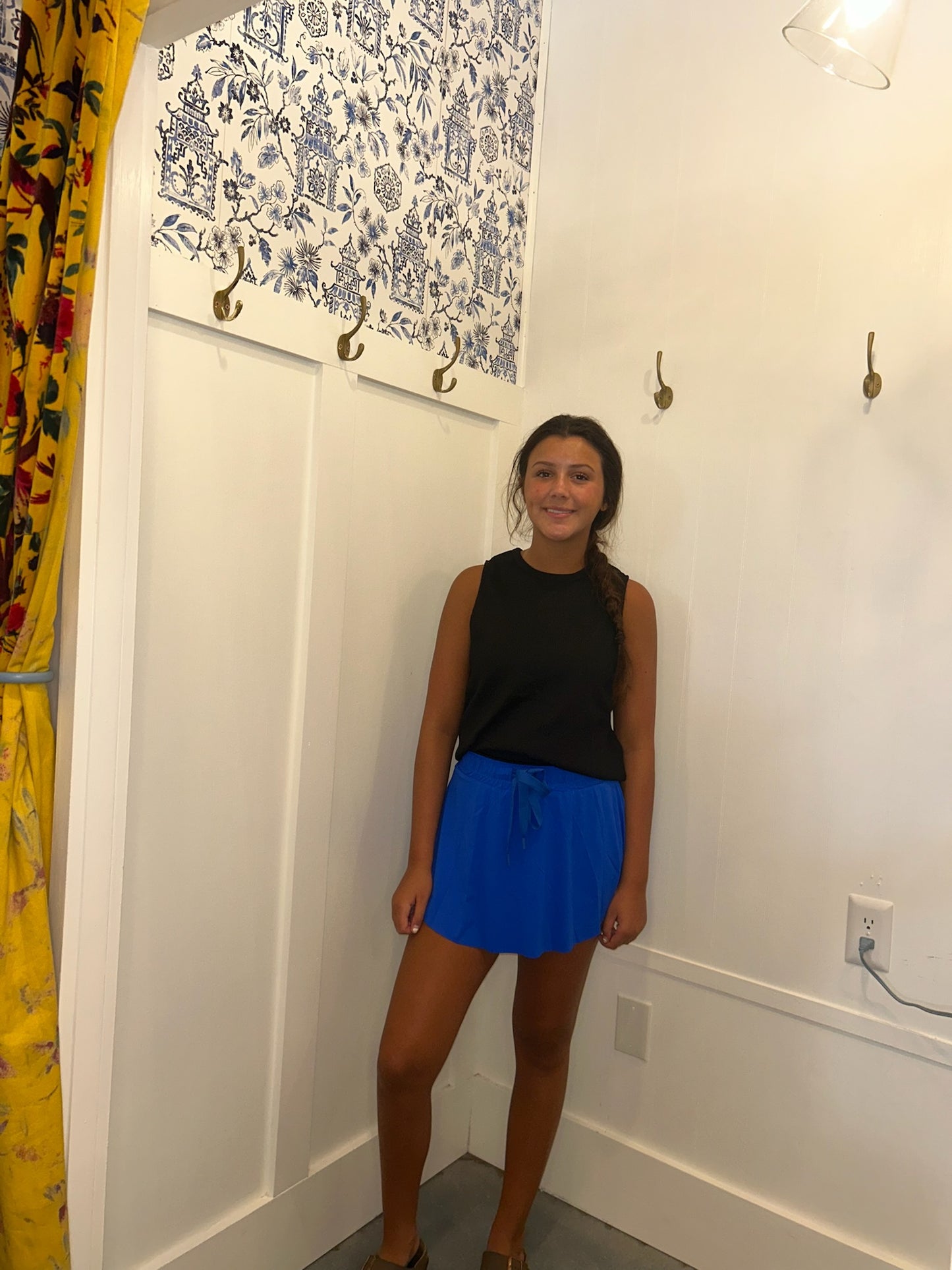 Drawstring High Waist Lined Tennis Skorts