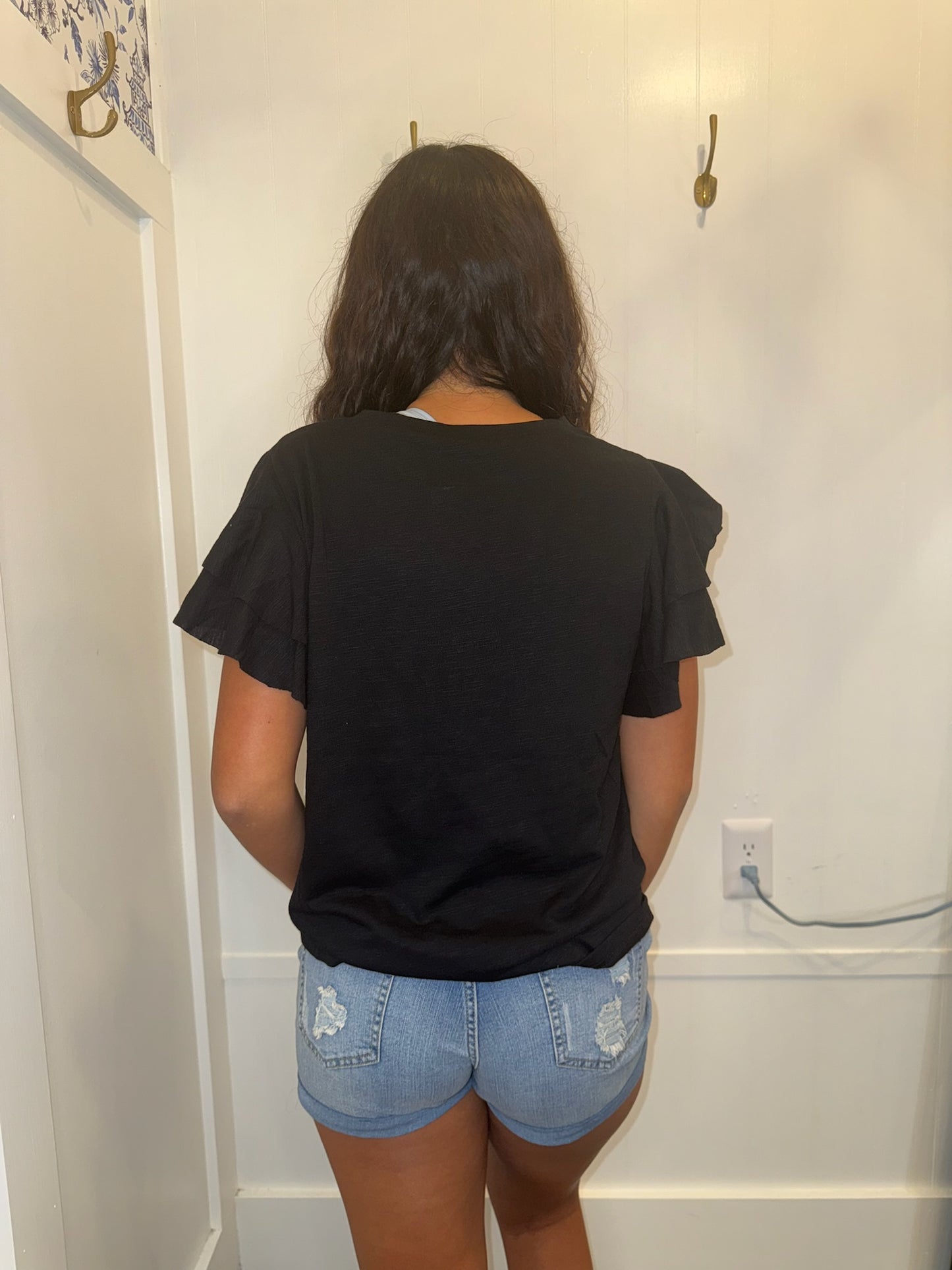 Layered Ruffle Short Sleeve Round Neck Top