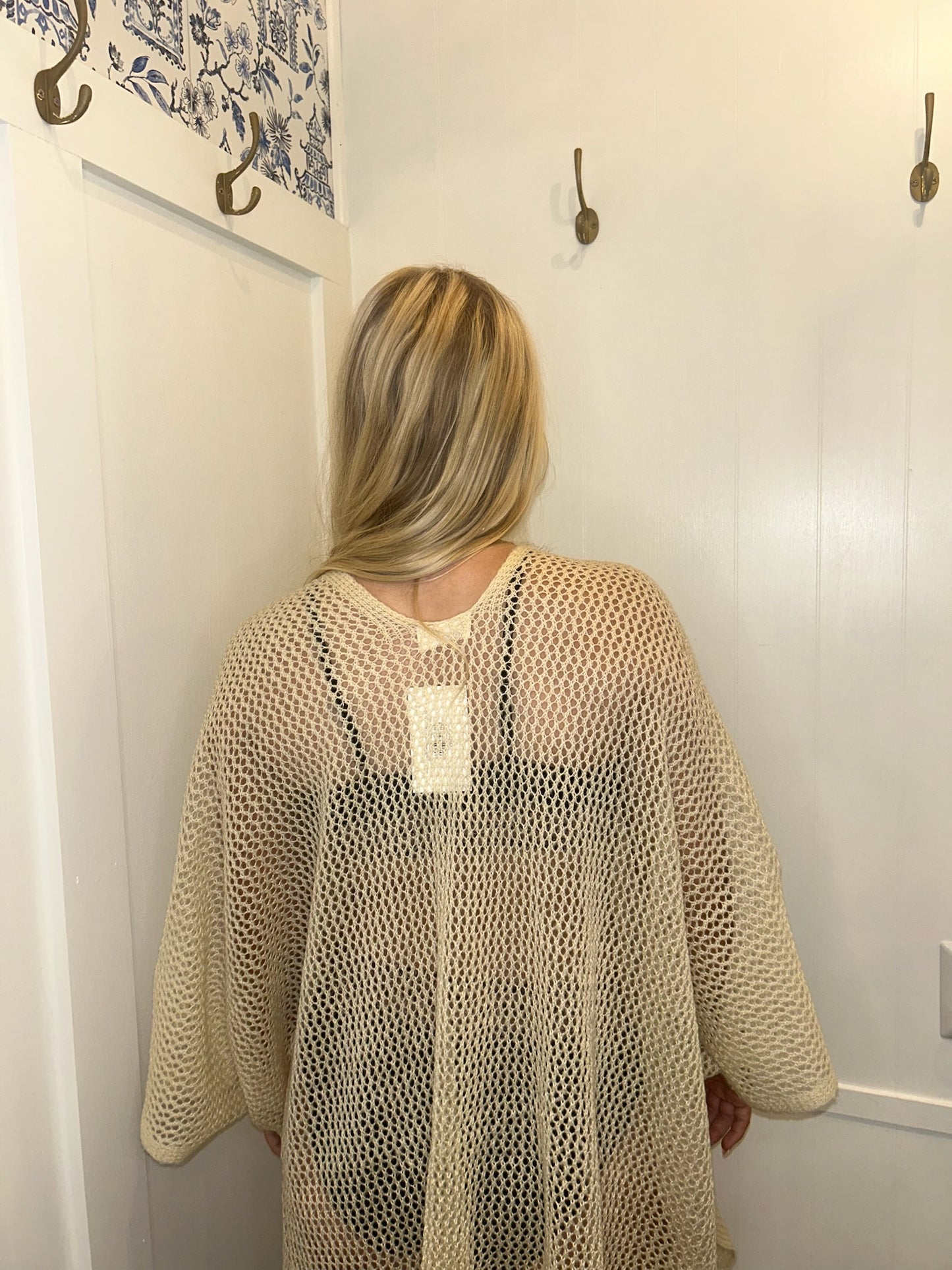 Women's Crochet Mesh Kimono Cardigan for Summer