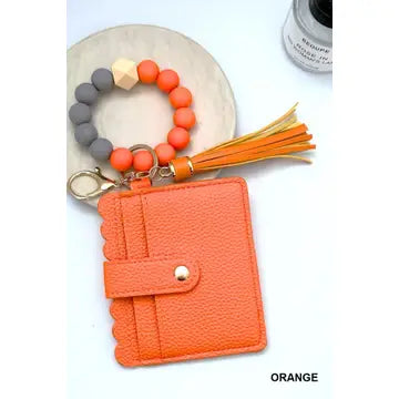 Beaded Bracelet Keychain Card Holder Wallet