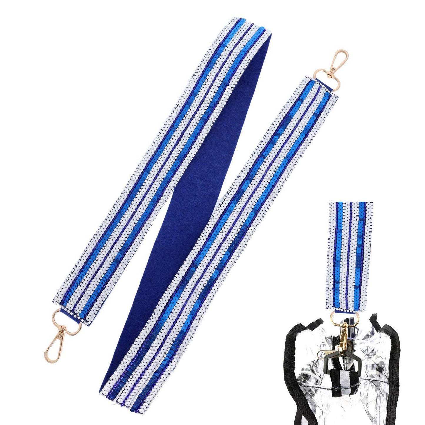 Game Day Sequin Shoulder Bag Strap: Orange White