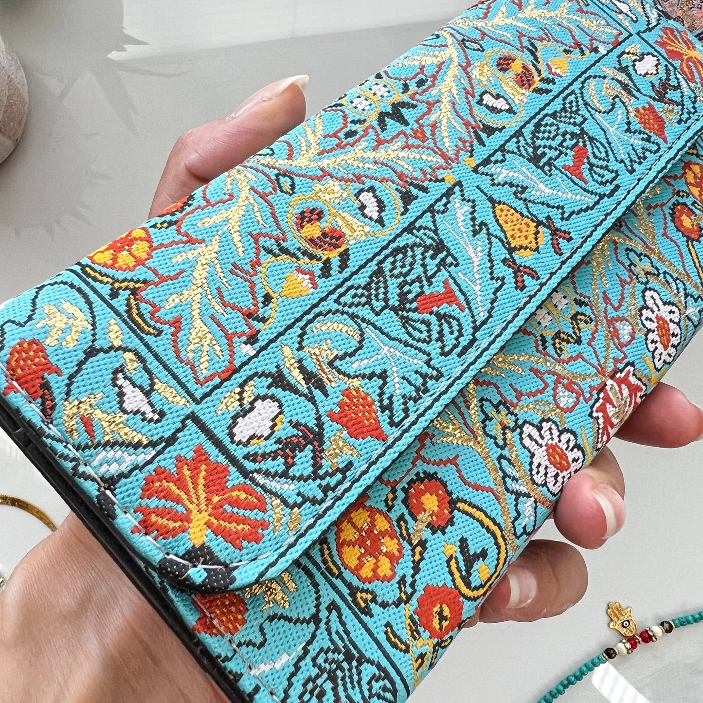 Turquoise Wallet for Women, Handcrafted Wallet Women, Boho T