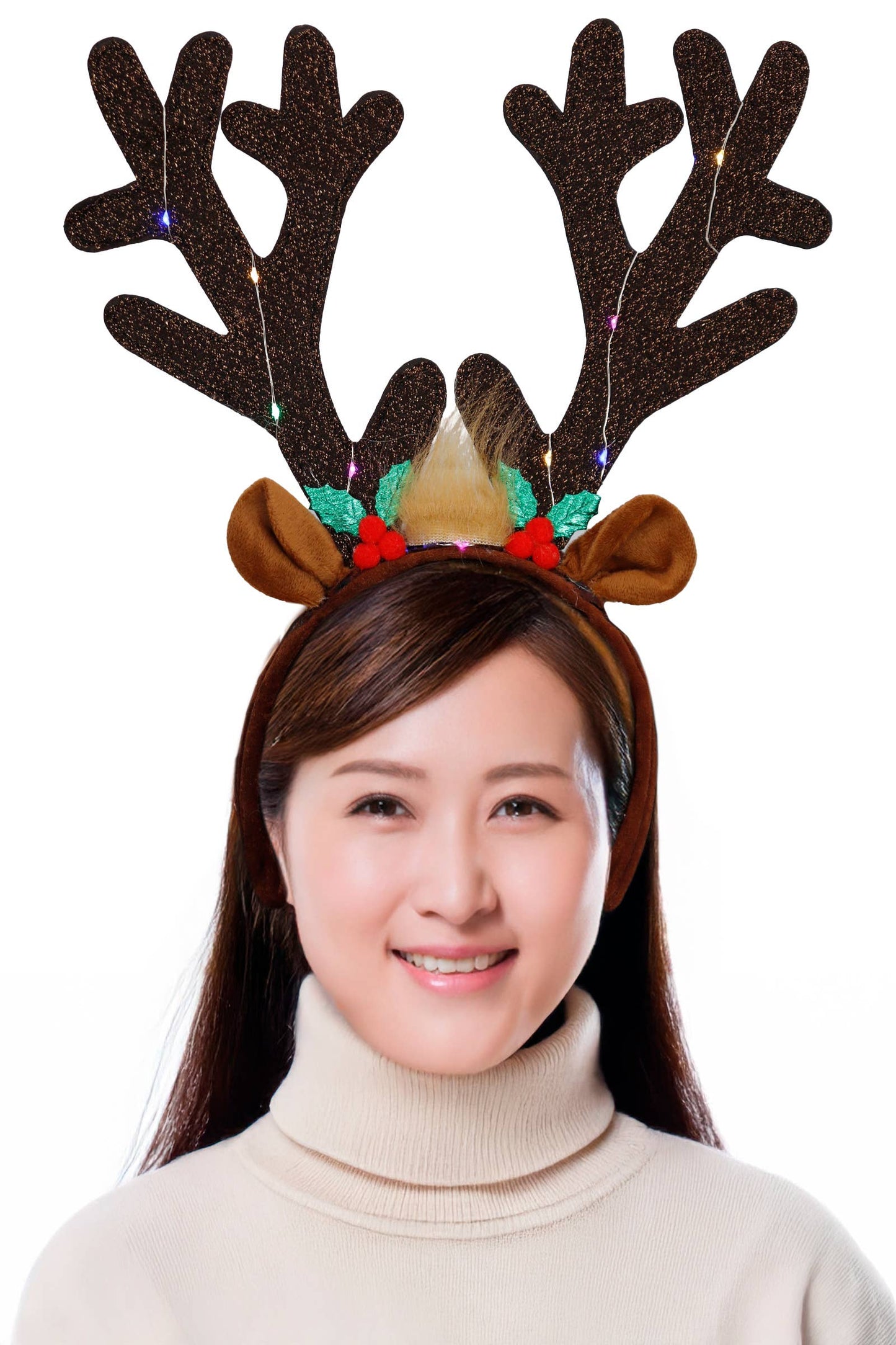 Oversized Rudolph Antler LED Light-Up Hairband