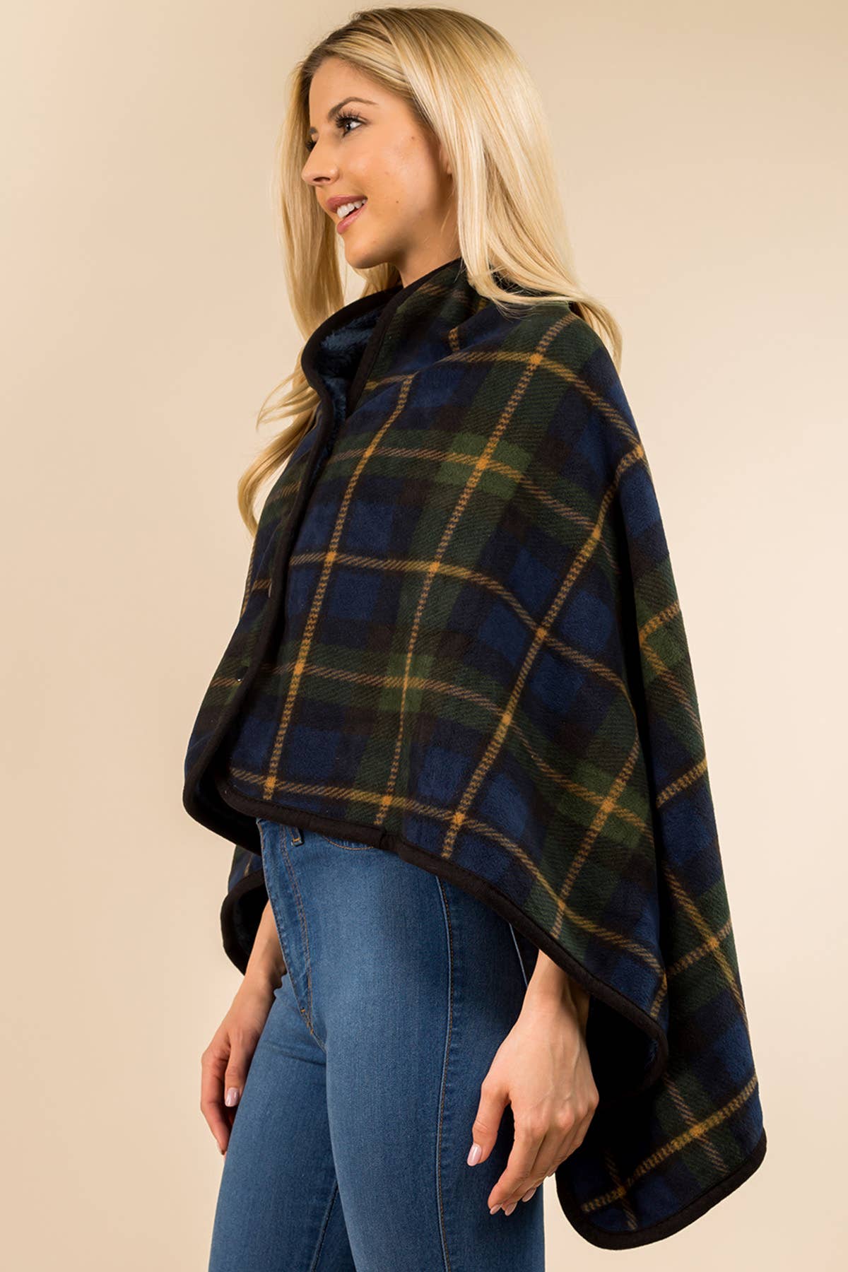 Plaid Blanket Shawl