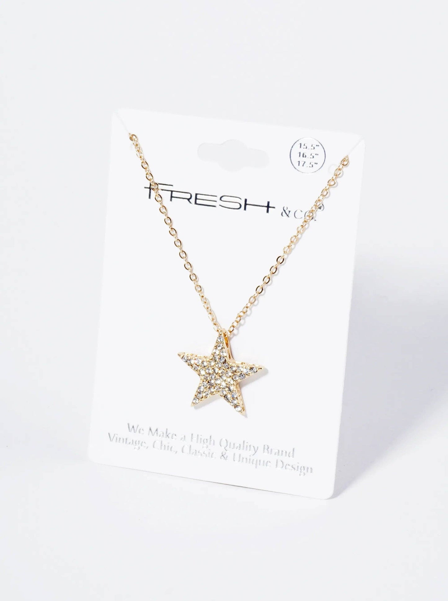 Crystal Pave Star Pendant Necklace