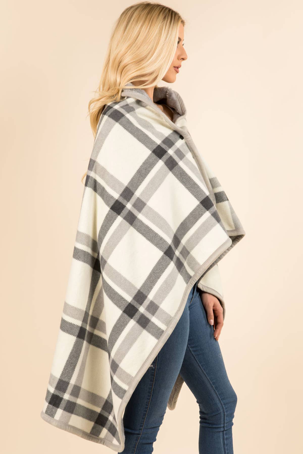 Plaid Blanket Shawl
