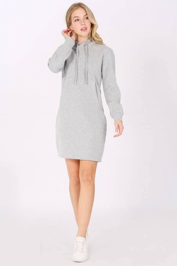 Color fleece lined hoodie long sleeve sweat dress shirt