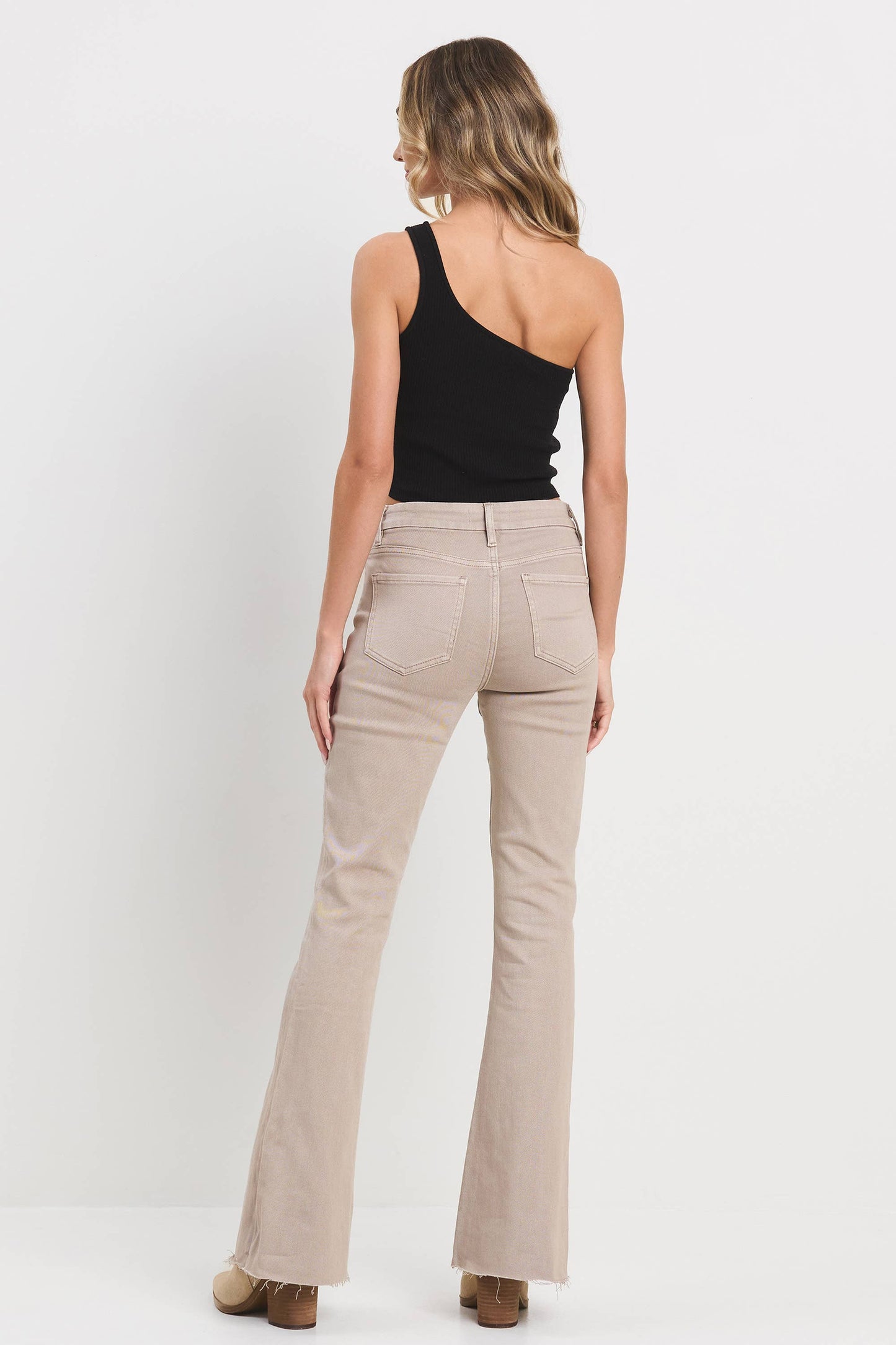 High Rise Taupe Flare