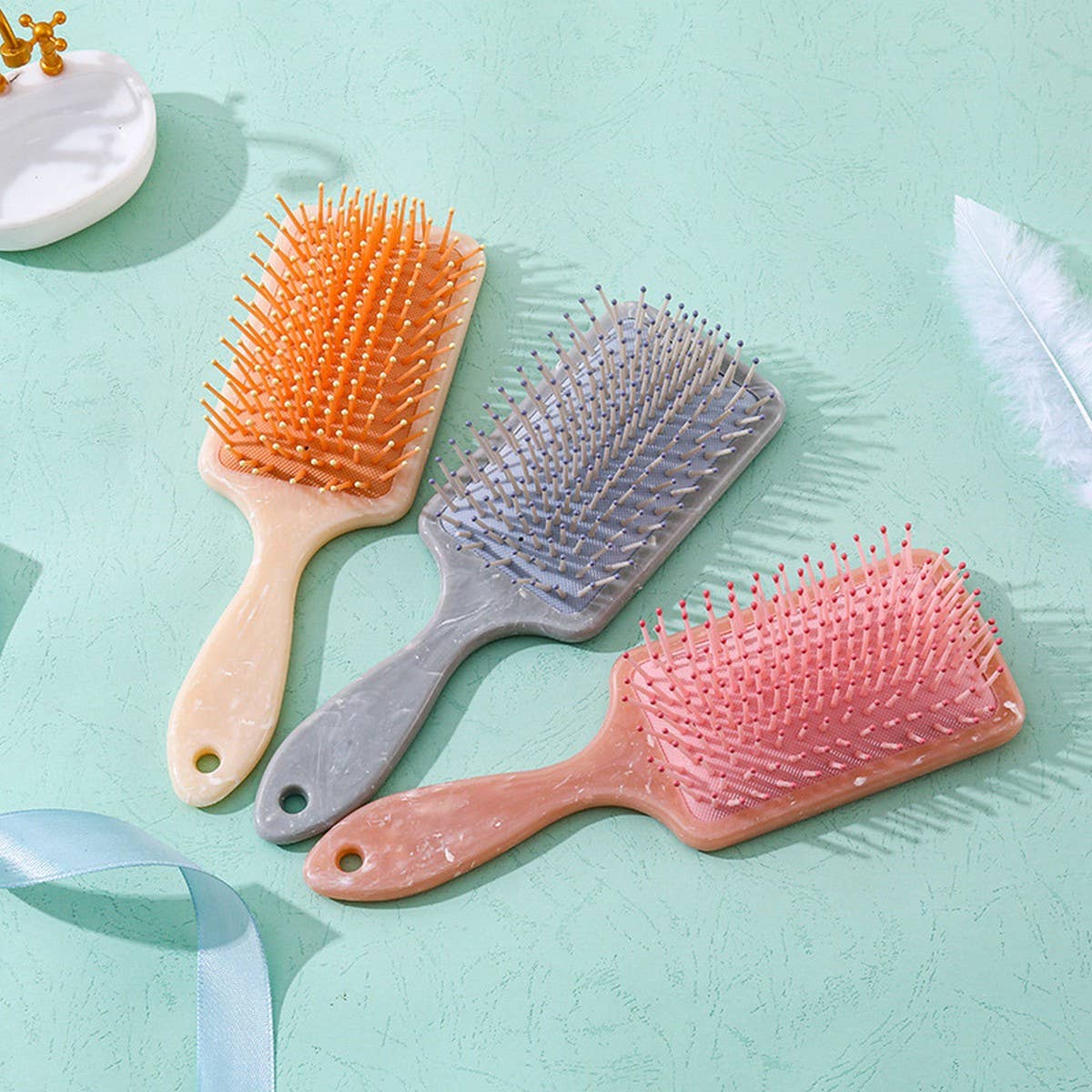 AIR CUSHION SQUARE HANDLE HEAD MASSAGE COMB