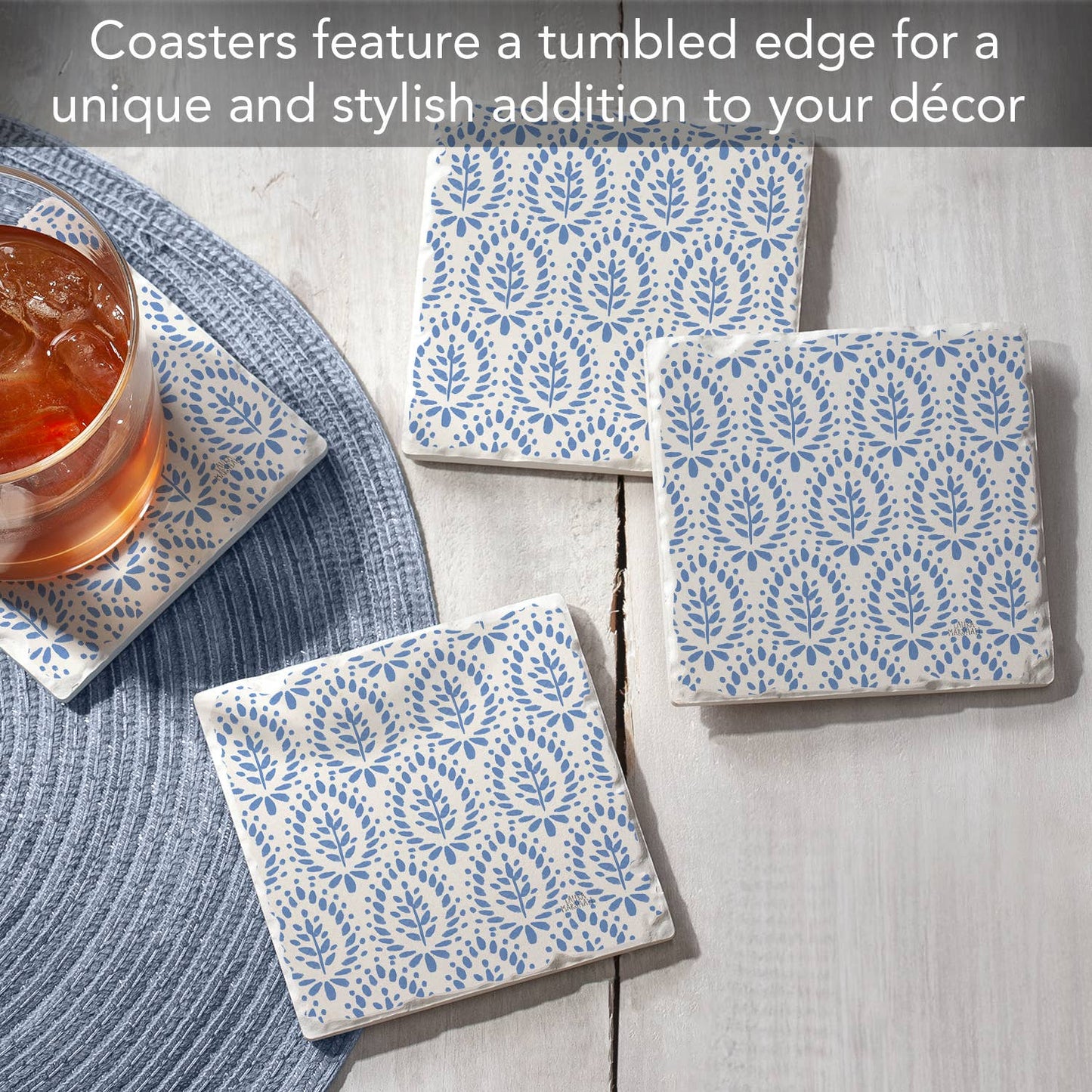 Wild Meadow Absorbent Tumbled Tile Coaster