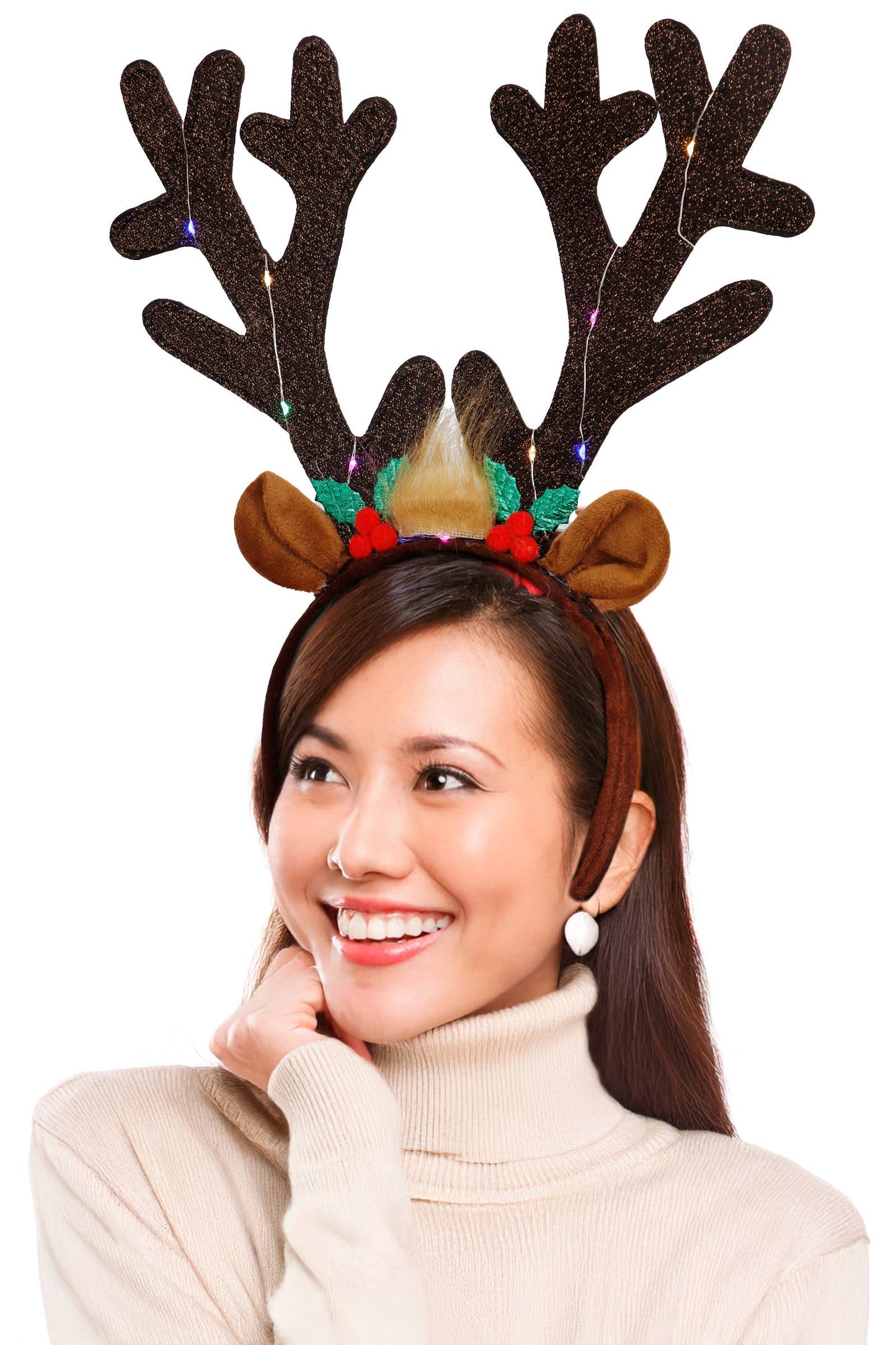 Oversized Rudolph Antler LED Light-Up Hairband