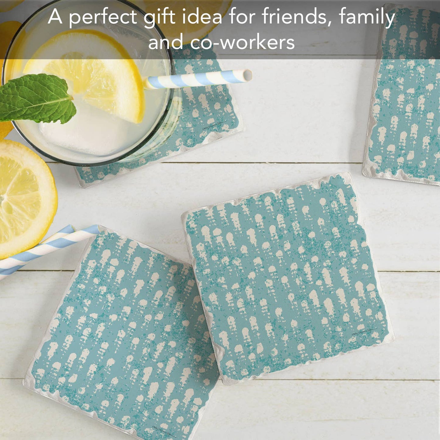 Bubbling Up Absorbent Tumbled Tile Coaster