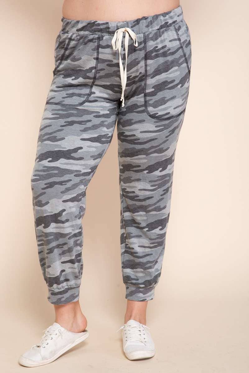 PLUS ARMY PRINT JOGGER PANTS