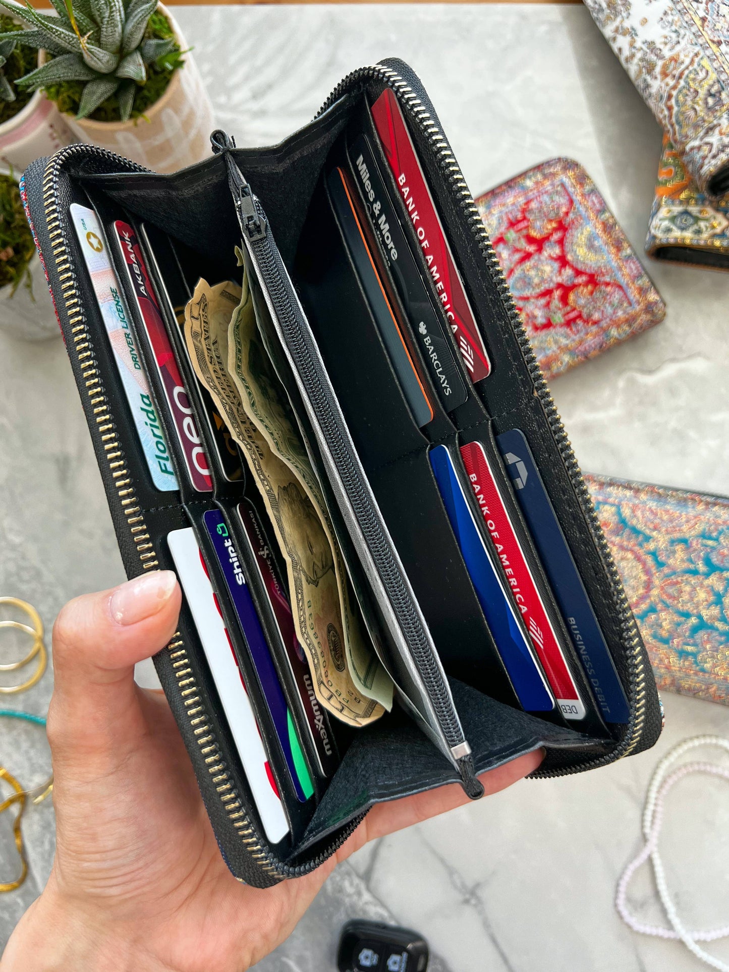 Rug Design Wallet for Women, Boho Wallet, Vegan Wallet