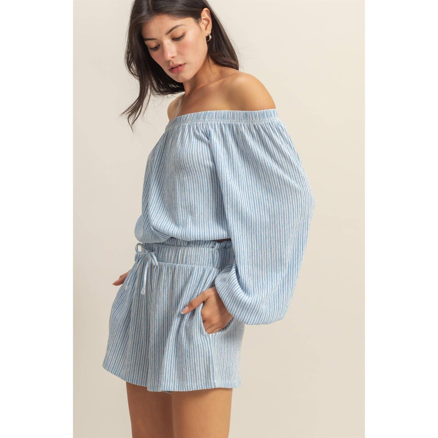 Off Shoulder Top And Short Set (Sold as Separates)